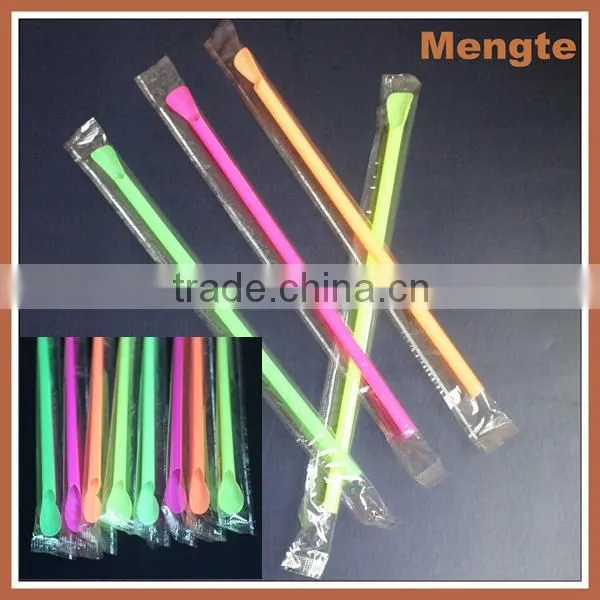 Plastic spoon straws/ Drinking spoon straw/plastic party Straws with Spoon