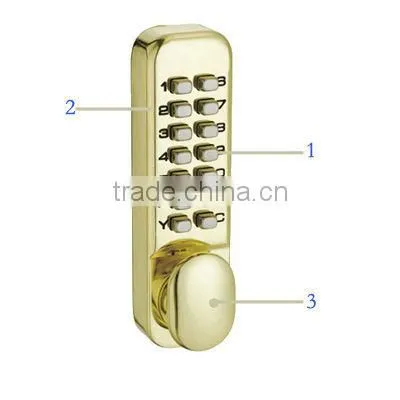 Mechanical keyless code door locks for wooden door use