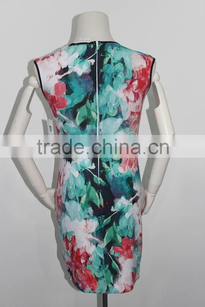2015 New Design Digital Printing Customized dress, fashion women's skirt