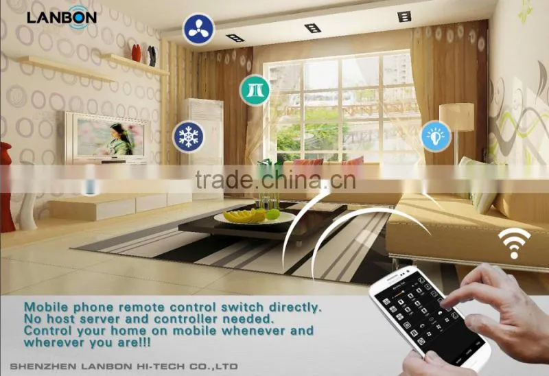 new system smart wifi remote control by wall socket from Lanbon via IOS and android phone APP