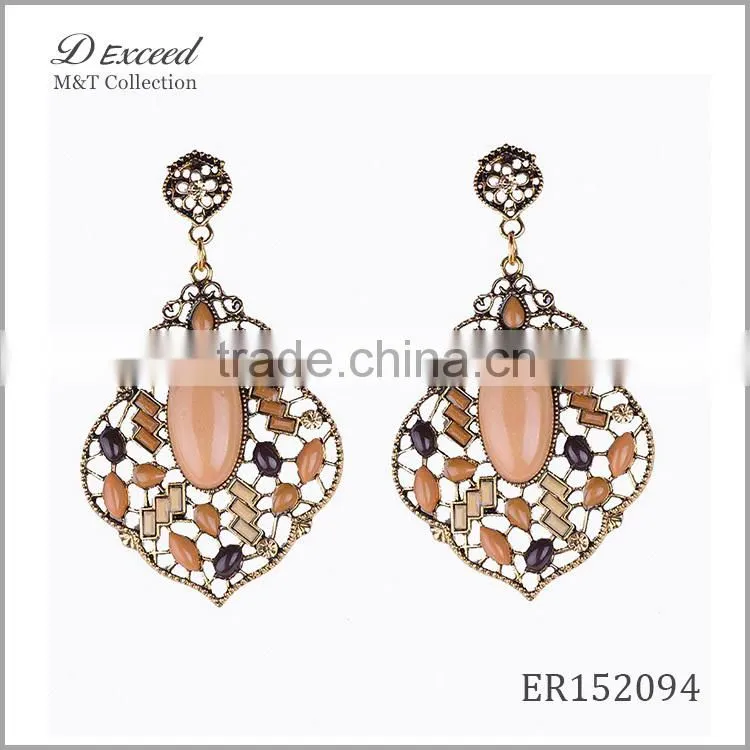 Wholesale Jewelry Fashion Designs Ladies/Women's Ethnic Bohemian Resin Piercing Earrings Dangle Earrings