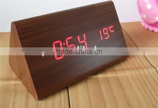 low price wooden alarm clock for gift clock