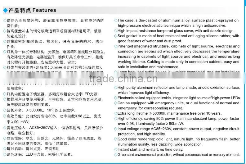 BAD87 ATEX certificate flame proof pendant luminare for explosive location