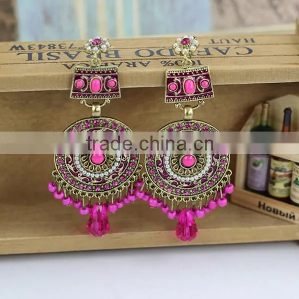 girl anique fancy bead earring, beaded tassel earrings