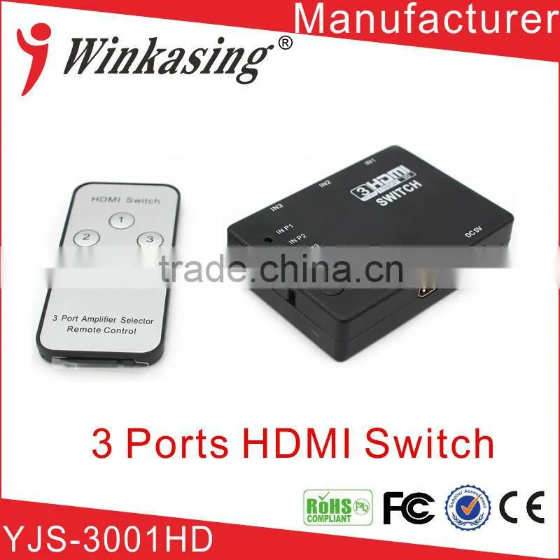 Alibaba Best outlet 3 in 1 out HD Remote Control HDMI Switch