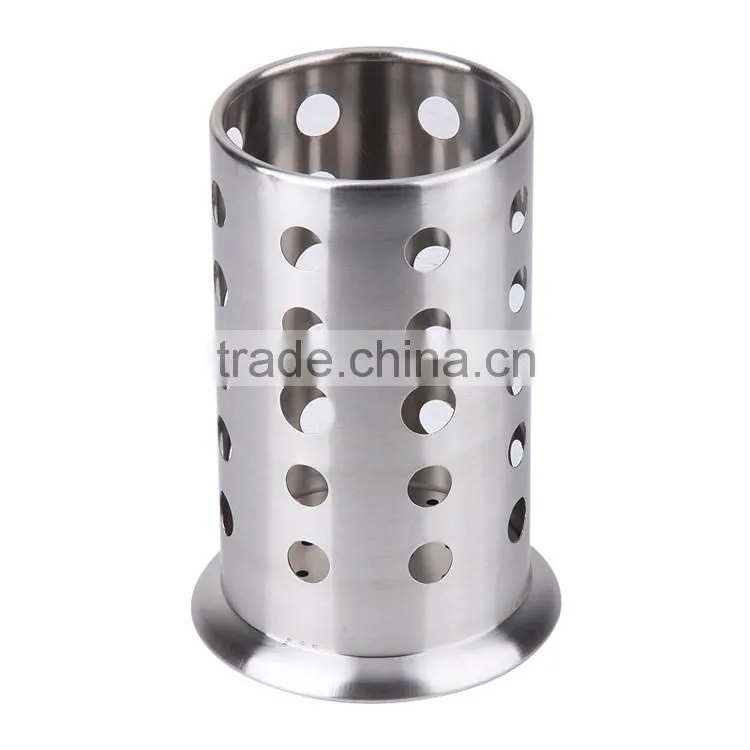 stainless steel chopstick fork & kitchen knife round holder/container