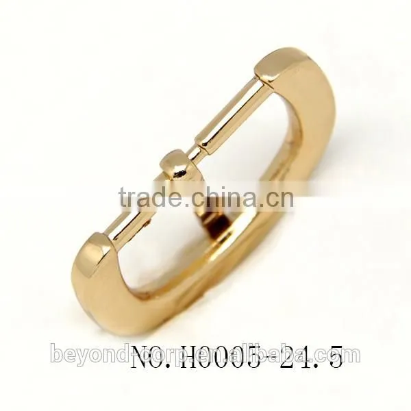 24.5MM D shape handbag buckle in gold finish