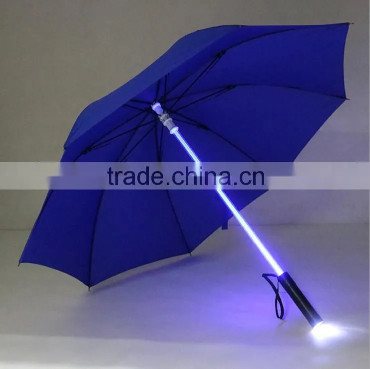 LED stick umbrella with led light handle design