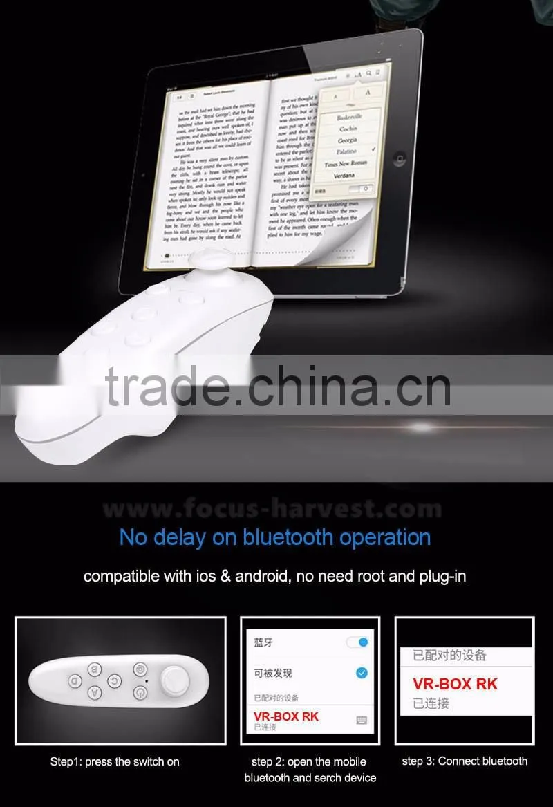 2016 factory direct price wirelress bluetooth remote shutter for selfie stick