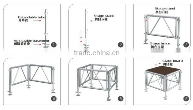Factory directly Transparent plexiglass wedding stage tempered glass stage acrylic stage