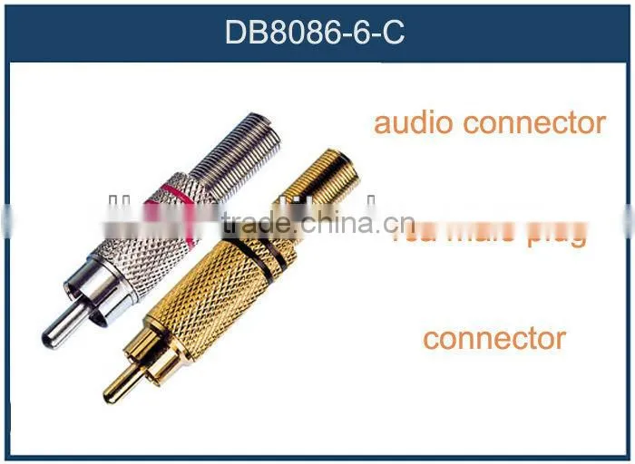 Gold/Nickel plating rca male plug audio cable connectors