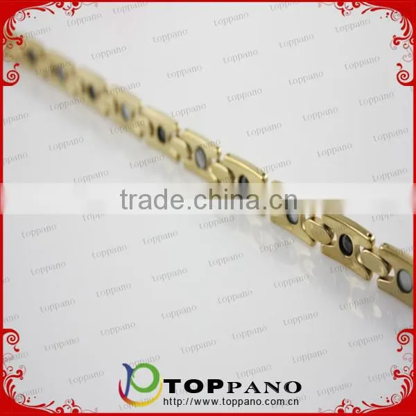 Most popular men's germanium bracelet gold plating tungsten magnetic bracelet for sport