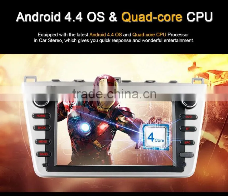 Ownice quad core Android 4.4 Car GPS stereo for Mazda 6 with Mirror link