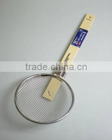Stainless Steel Strainer with Bamboo Handle Horizontal 18cm