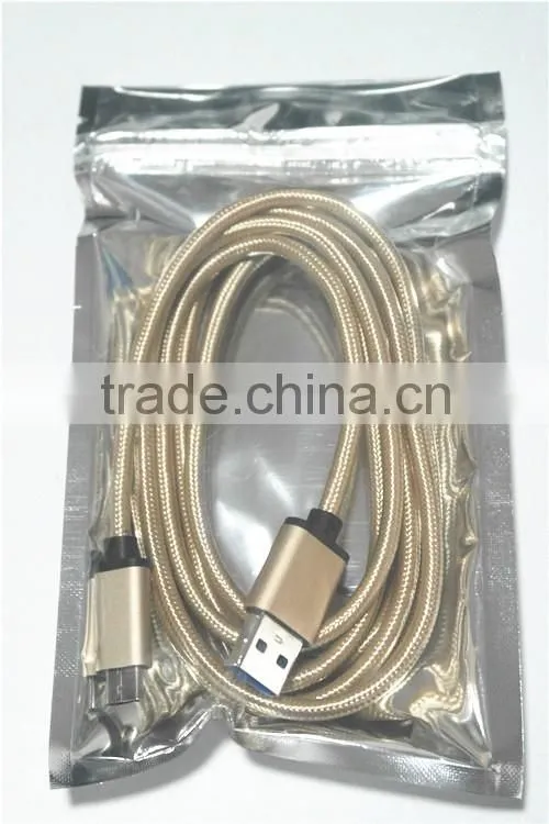6 Feet / 2 Meter USB Type C Nylon Braided Cable for Apple New Macbook, ChromeBook Pixel and