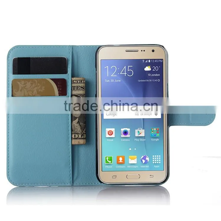 Wholesale Folio Stand Case for Samsung GALAXY J3 PU Leather Flip Cover with Wallet
