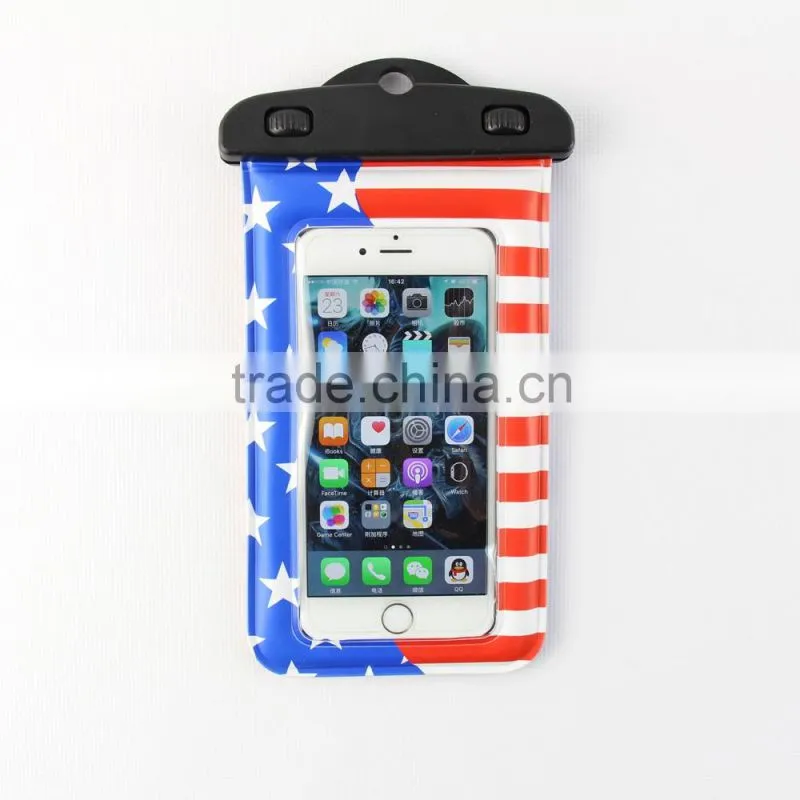 New design the Stars and the Stripes Eco-Friendly PVC waterproof phone bag