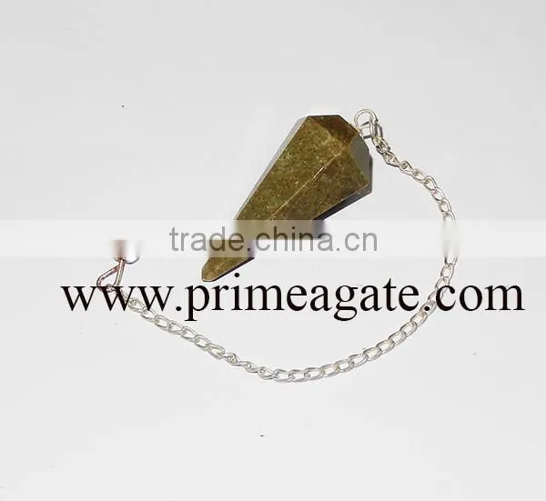 Grass Jasper Facetted Pendulum | Wholesale Gemstone Pendulums