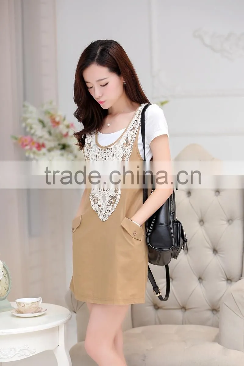 Sleeveless braces skirt