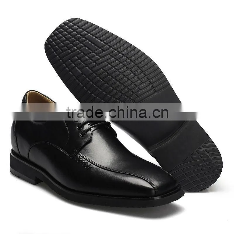 Italian men leather casual shoes with invisible high heel