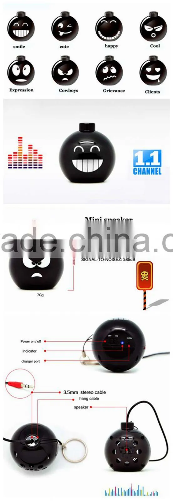 Multi-function mini bluetooth speaker