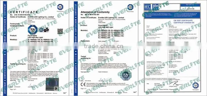 CE GS CB certificate 80w-250w led highbay lamp IM79 110lm/w 150w ufo led high bay light