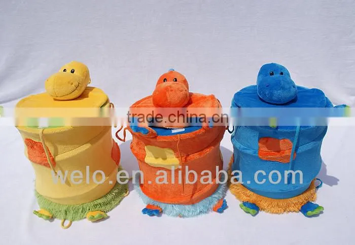 Folded and collapsible toy storage hamper