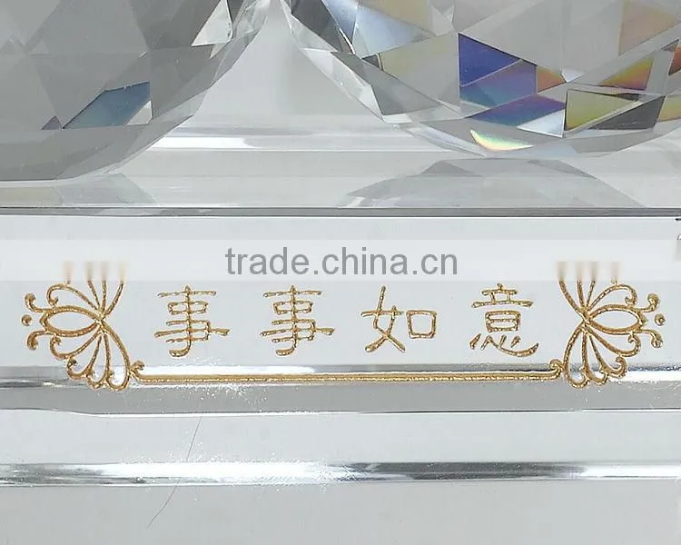 RORO Everything Satisfactory persimmon enamel crystal glass decorative article for home decoration/gift