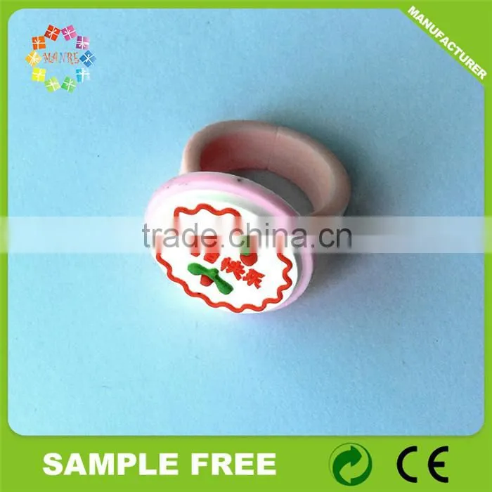 Latest Kids Decoration Colorful Rubber Finger Ring