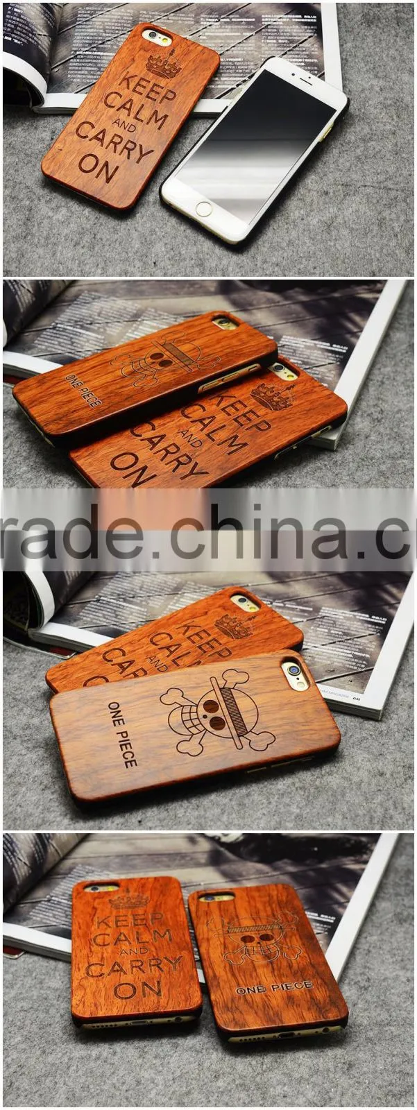 Custom for iPhone Case Engraving PC Real Rose Wood for iPhone case wholesale for iPhone 6 s case