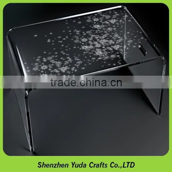 OEM Portable side table Clear Acrylic Handles Table