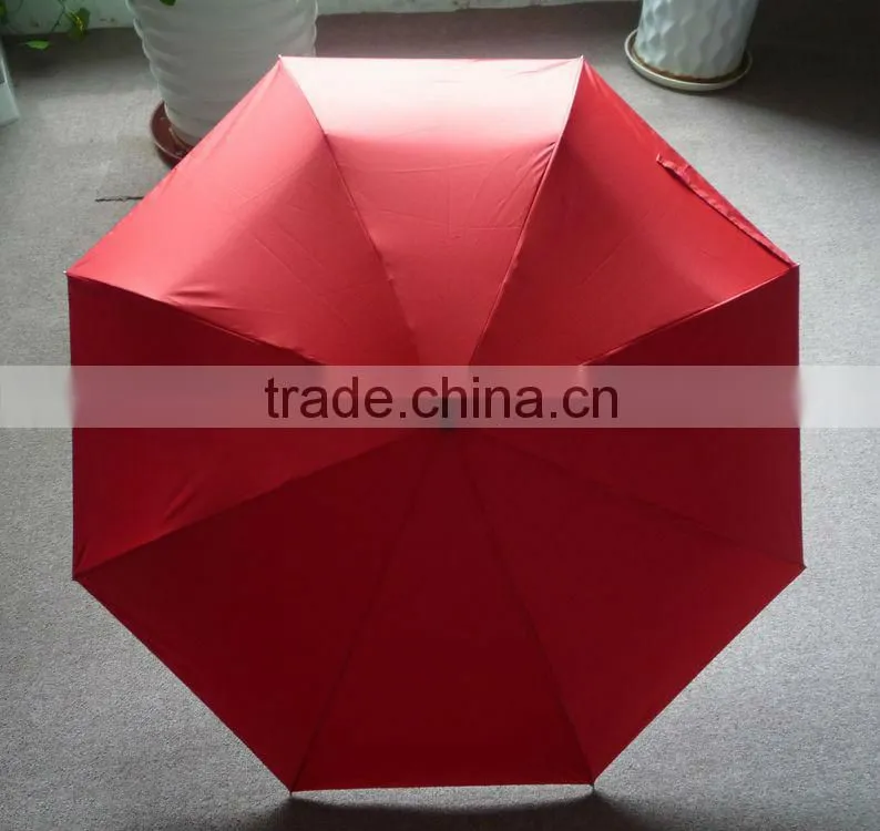 Arc42''*8Ribs Hand Open 3 Foldable Umbrella With Led Torch Handle OKLED017