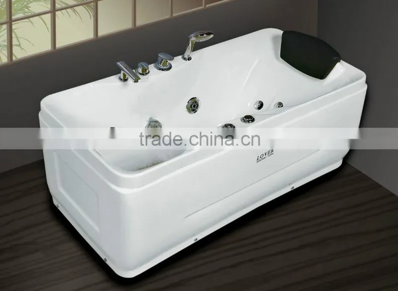 freestanding cheap Acrylic rectangle whirlpool massage bathtub