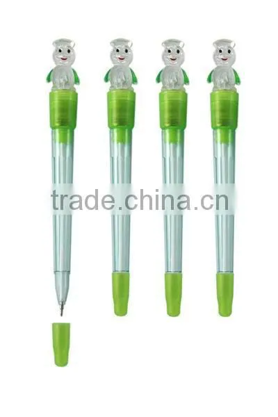 Novelty flash plastic ball pen penguin shape