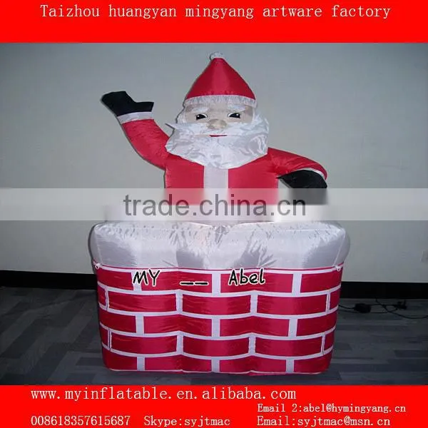 inflatable Christmas decoration Santa in chimney with up and down airblown inflatables