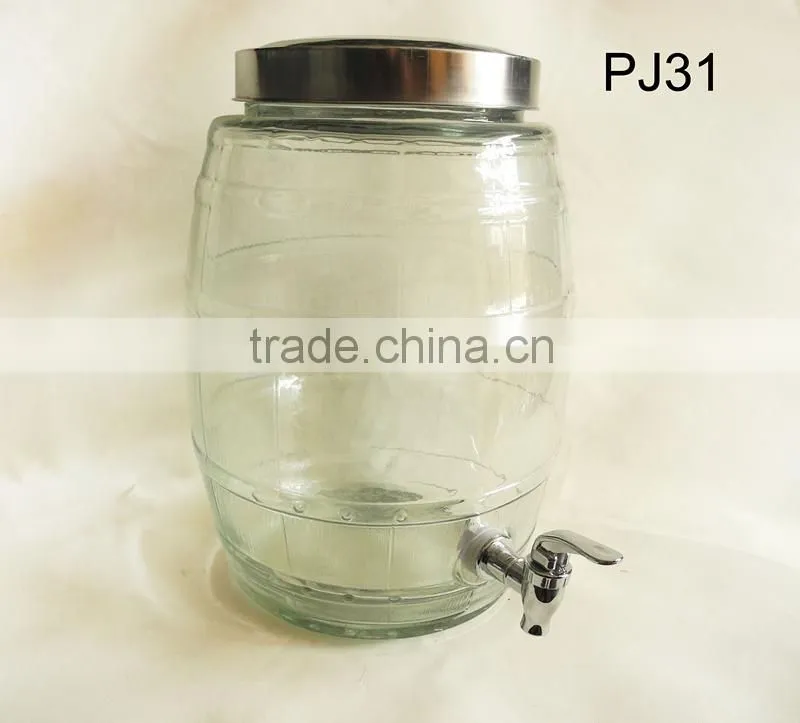 5L 10L glass drink dispenser with tap