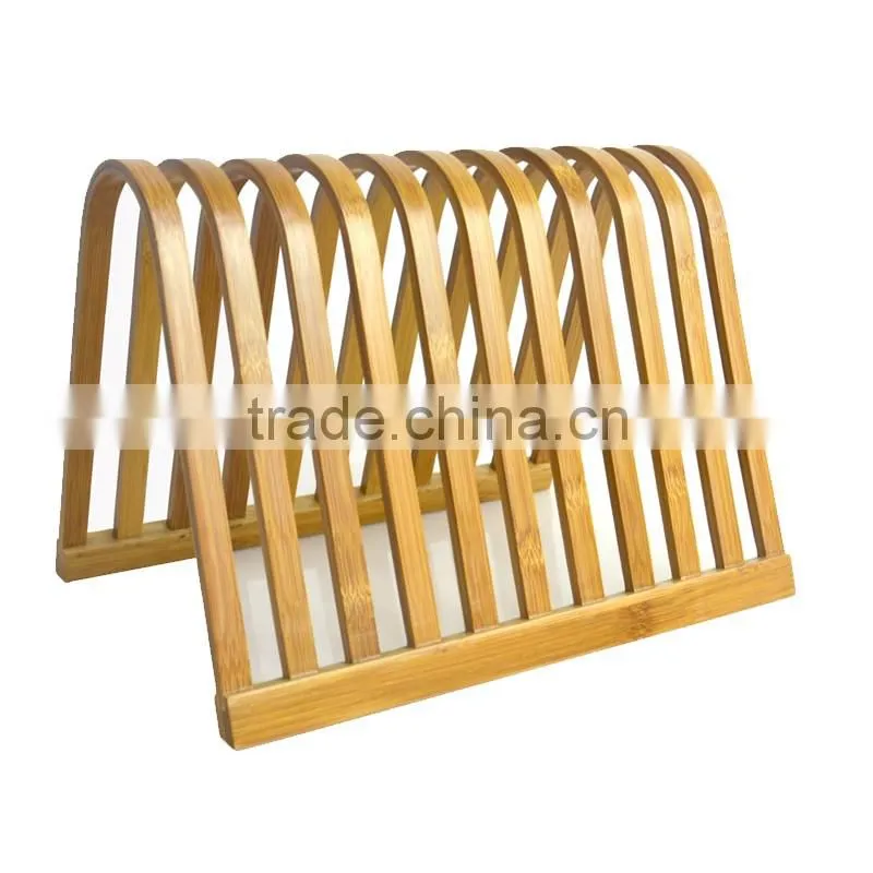 DT007/ Kitchen Art Shape Construction Shape Bamboo Wooden Wall Dish Plate Rack