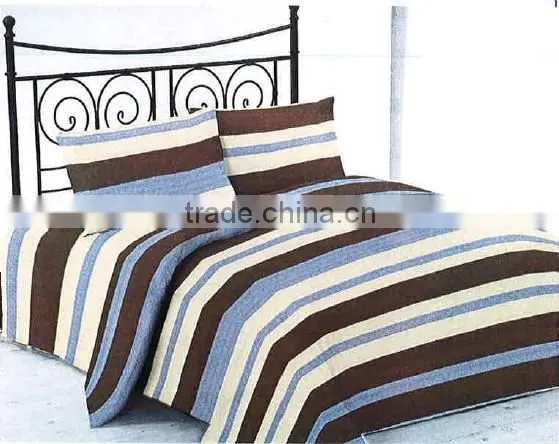 Microfiber Printed Bed Sheet Set With Stripe Design