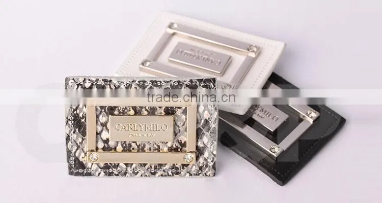 Fashion pattern leather jeans patch with rhinestone decoration
