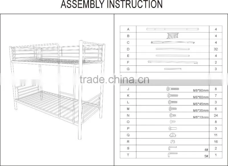 Factory price wholesale high quality metal bunk bed for sale