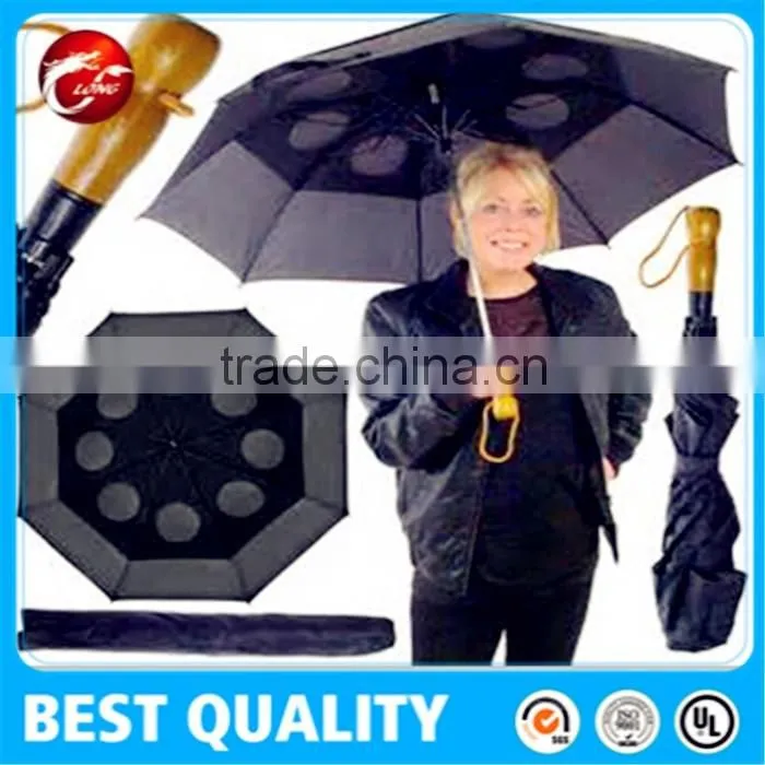 Large golf folding umbrella,automatic golf umbrella.wooden handle umbrella