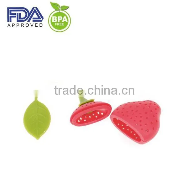 promotional gift strawberry silicone tea strainer
