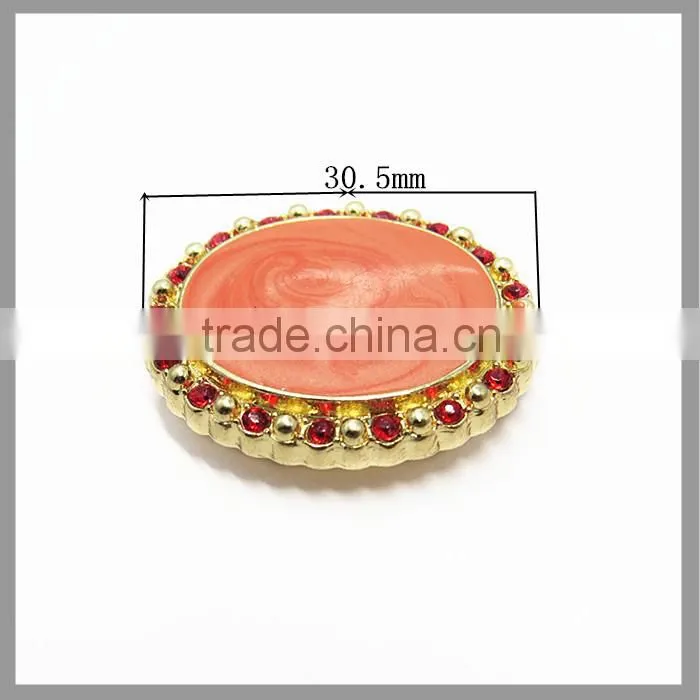 2015 Oval Decorated Metal Shank Button For Cloting
