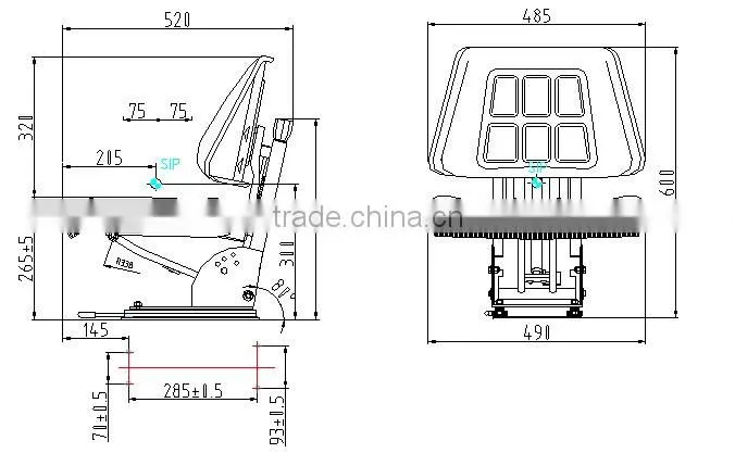 Agricultural Blue PVC Fiat Tractor Seat