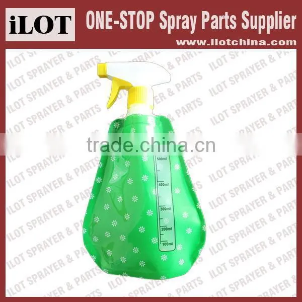 Taizhou iLOT 500ml foldable trigger bottle sprayer plastic for home and garden