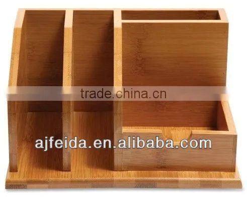 4.1" x 6.1" x 8.5" Baumgartens Bamboo Desk Organizer.
