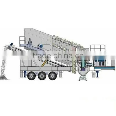 300-1000 tpd tire type mobile crushing and screening plant