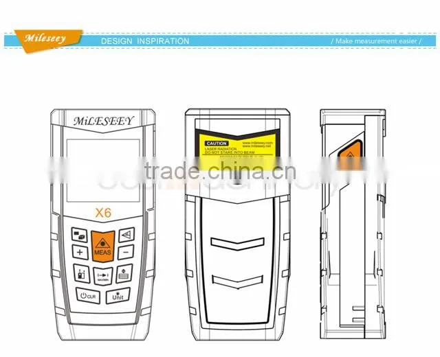 Mileseey 100m Handheld Laser Distance Meter Digital Laser Range Finder Laser Range Meter Laser Tape Measure X6