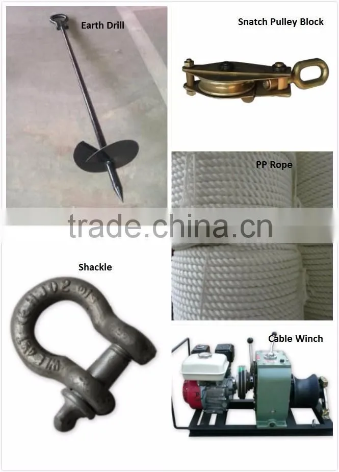 Aluminum Alloy Inside Suspension Lattice Gin Pole Apply to assemble and erect the tower and pole