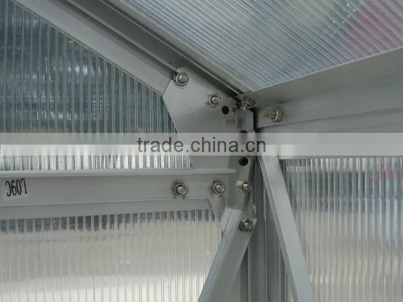 High cost performance hobby aluminium 6mm polycarbonate garden diy aluminium greenhouse HX66 series
